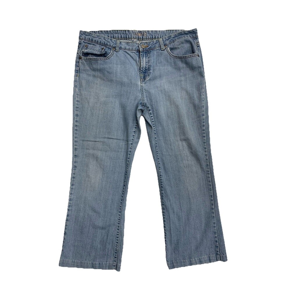 Bitten Mid Rise Bootcut Jeans Sz 14S Light Wash Blue Grunge Sarah Jessica Parker